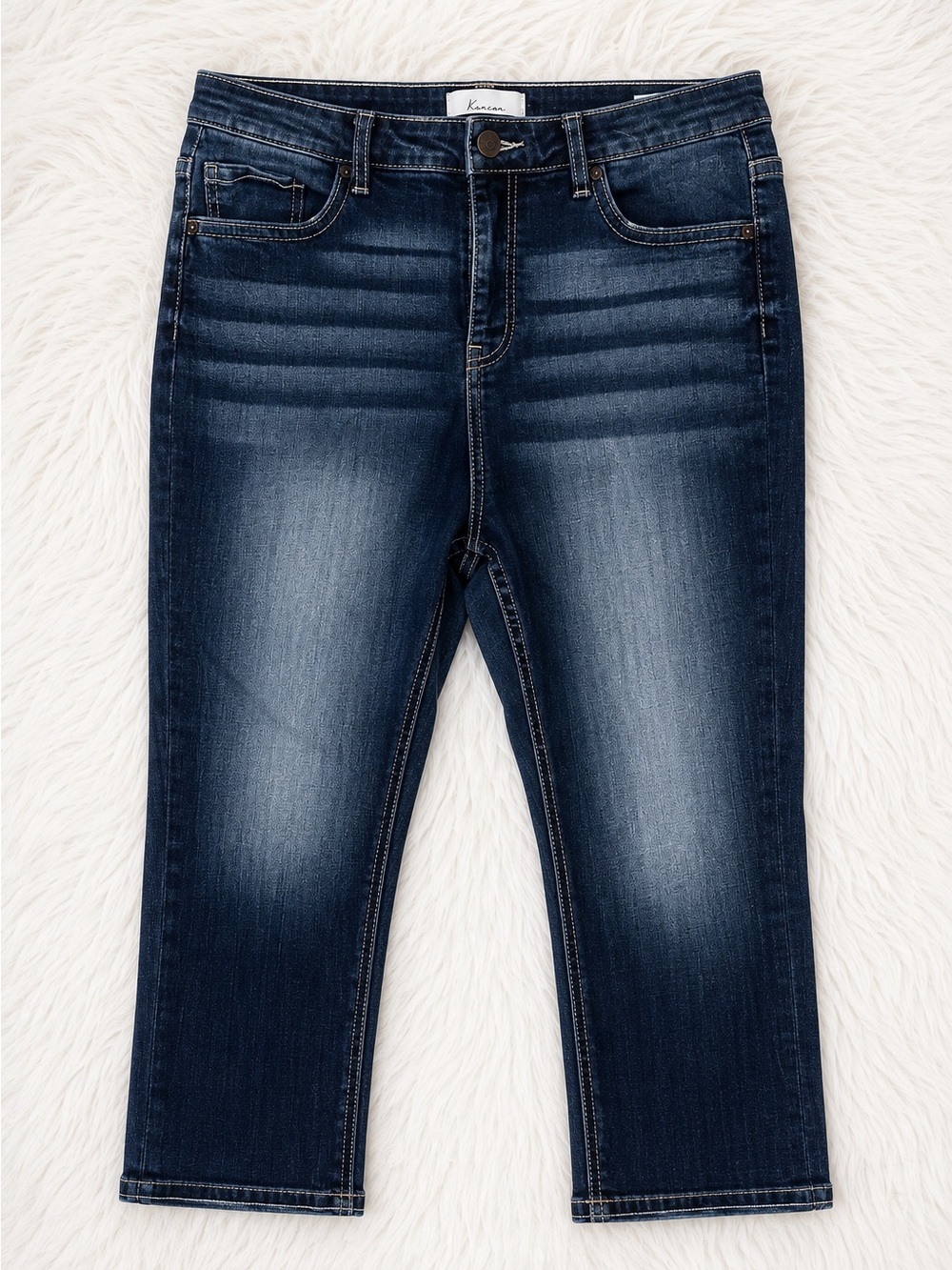 BKE Parker Jeans Women’s 34 Dark Wash Cropped Straight Leg Stretch Mid Rise